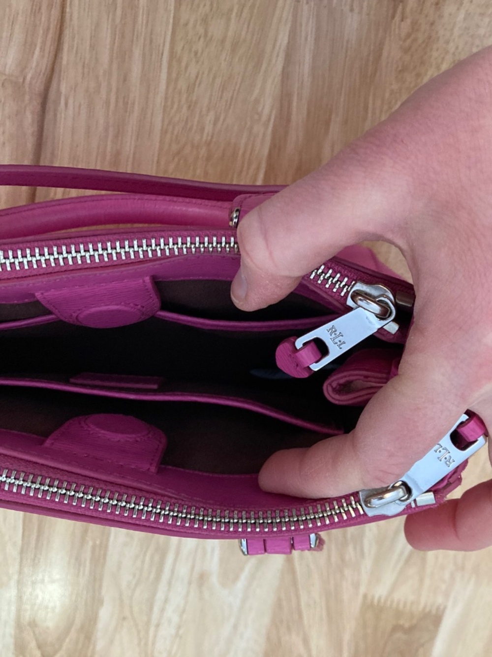 Pink Leather Ralph Lauren Mini Purse - Picture 3 of 8
